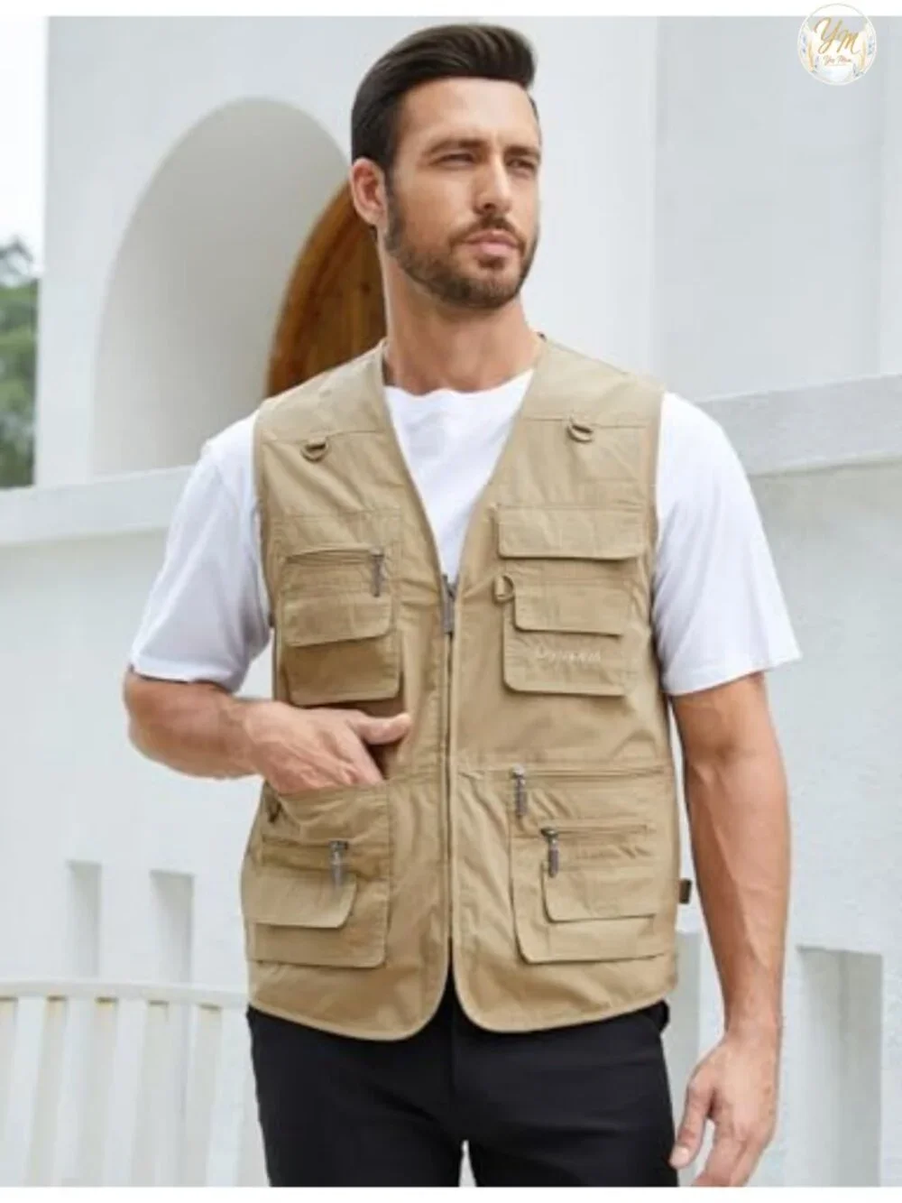 Men's Fishing Utility Safari Vest with 16 Pockets Lightweight Quick Dry